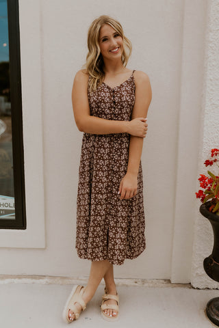 In A While Floral Midi Dress