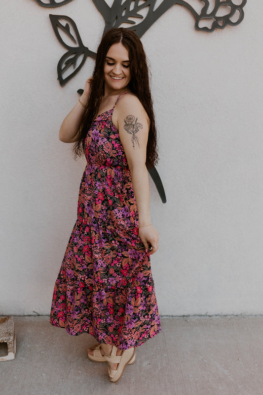 Sleeveless Tiered Floral Dress