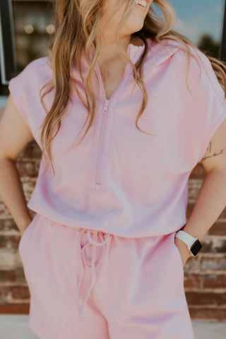 Poppin Off Pink Scuba Romper