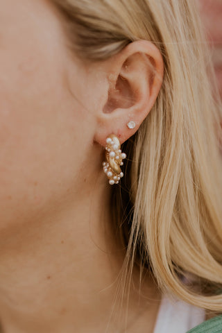 Twisted With Pearl Earrings