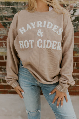 Hayrides And Hot Cider Corded Sweatshirt