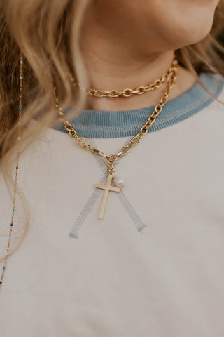 Marigold Cross Wrap Necklace