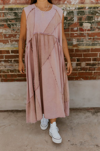 Mineral Wash Patchwork Dress