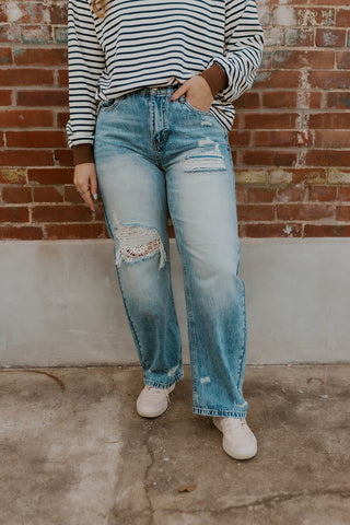 Vintage Stitch Barrel Jeans
