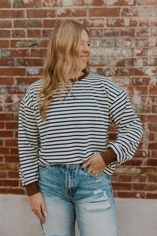 Heritage Striped Top- Navy
