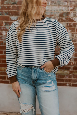 Heritage Striped Top- Navy