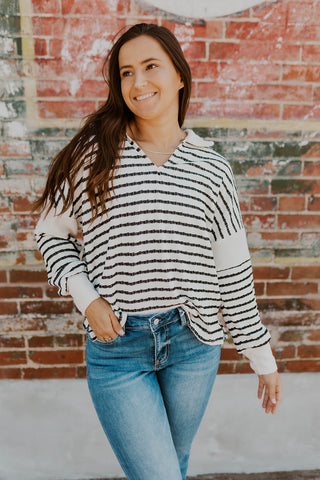 Better In Stripes Top- B&W