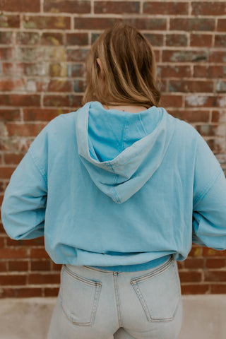 Flower Patch Hoodie- Blue