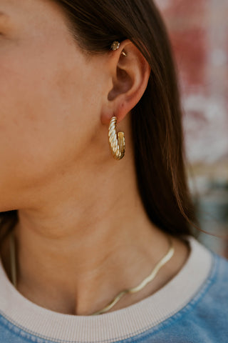 Twisted Vintage Gold Hoop Earrings