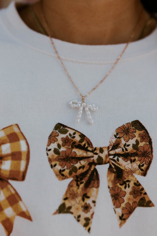 Pearl Bow Necklace