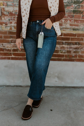 Tessa Dark Wash Barrel Jeans