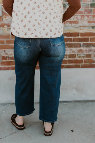 Tessa Dark Wash Barrel Jeans
