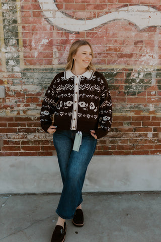Woodland Bloom Button Up Sweater