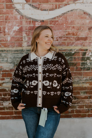 Woodland Bloom Button Up Sweater