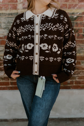 Woodland Bloom Button Up Sweater