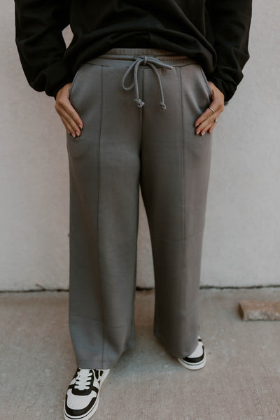 Scuba Wide Leg Pants Black