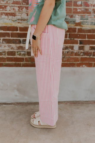 The Boardwalk Striped Pants- Pink