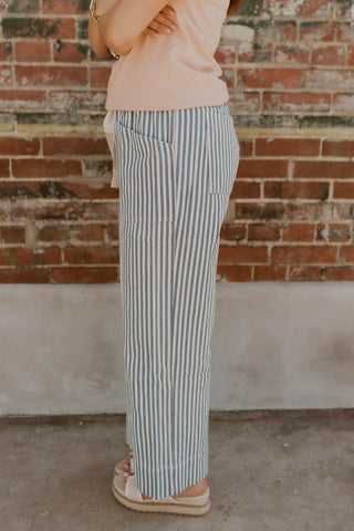 The Boardwalk Striped Pants- Navy