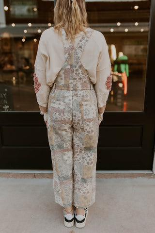 Bandana Patchwork Denim Overalls