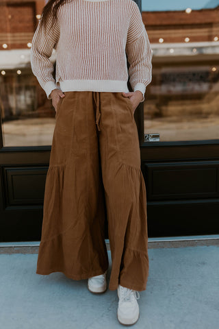 Corduroy Wide Leg Flare Pants