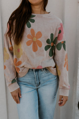 Popping In Floral Sweatshirt