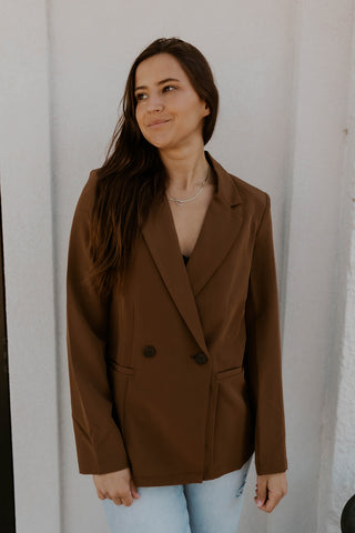 Brown Double Breasted Blazer