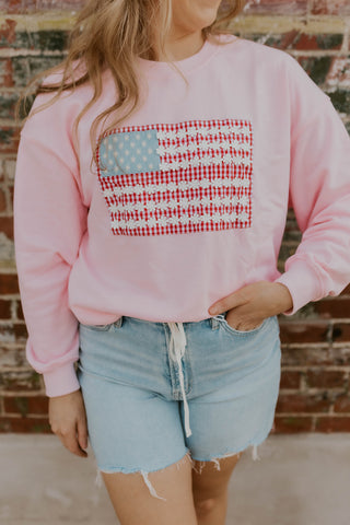 Pop Off Pink Flag Sweatshirt