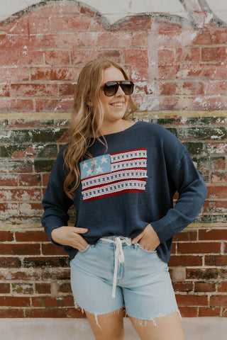 Navy Flag Sweater