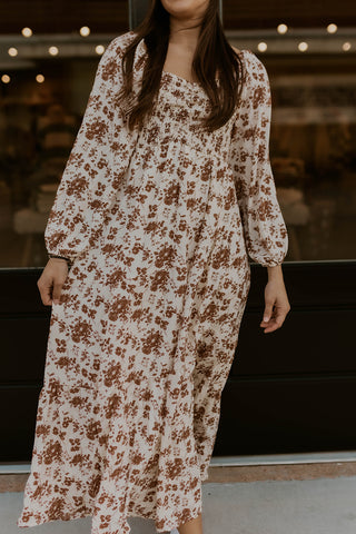 Rust Floral Maxi Dress