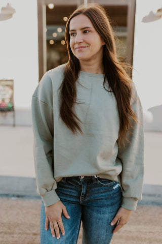 Oversized Sage Sweatshirt- Risen