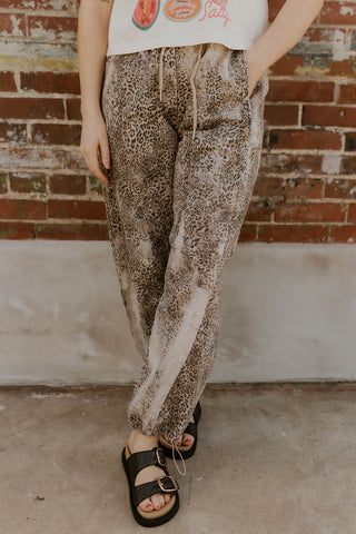 Mineral Wash Leopard Barrel Pants