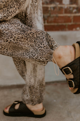 Mineral Wash Leopard Barrel Pants