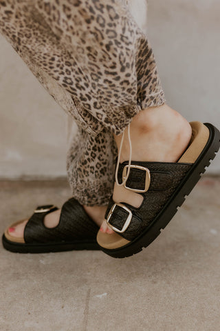 Monica Double Strap Sandal- Black