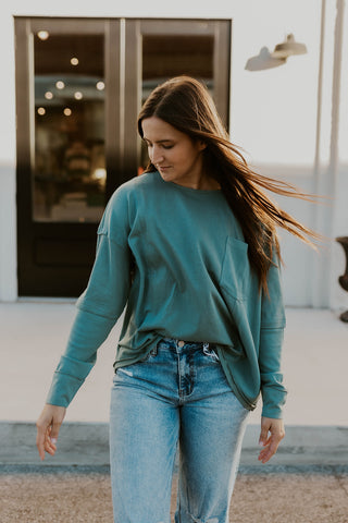 Teal Oversized Top