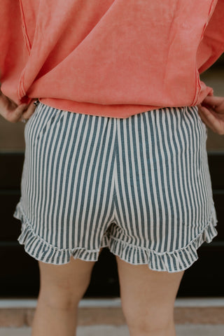 Boardwalk Striped Shorts- Navy