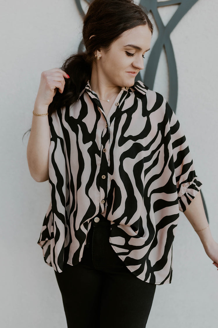 Zebra Dolman Sleeve Top