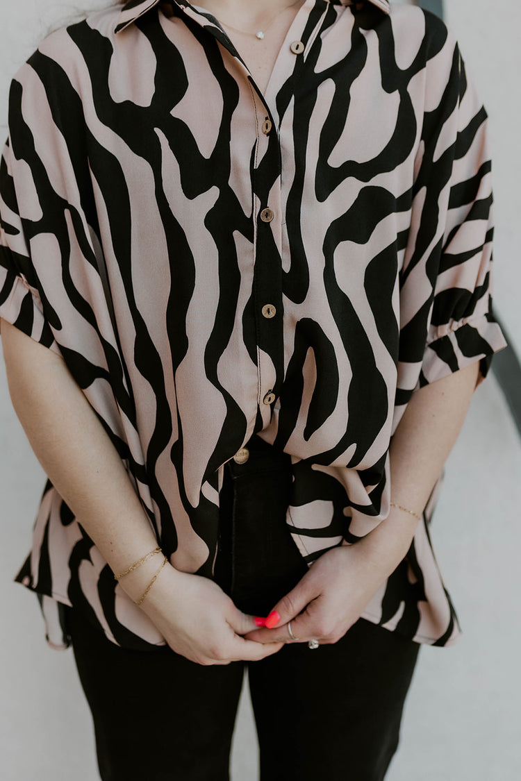 Zebra Dolman Sleeve Top