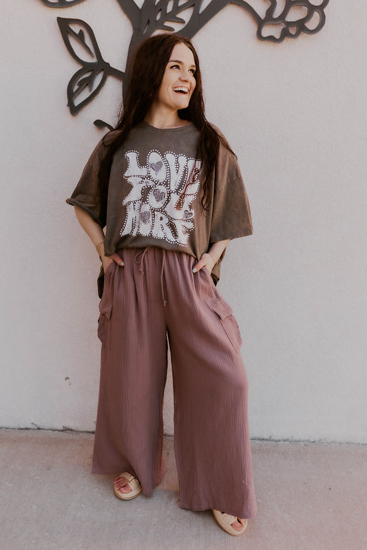Acid Wash Love You More Graphic Tee