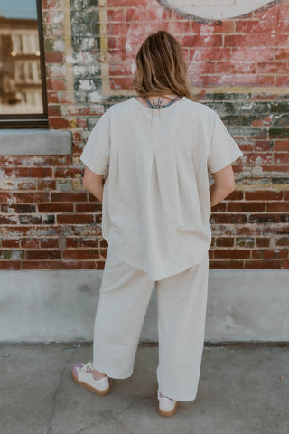 Short Sleeve Mineral Wash Set- Heather Grey