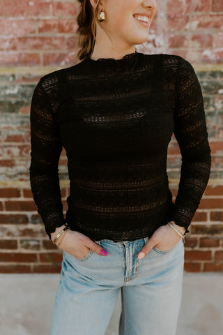 The Staple Mesh Top- Black