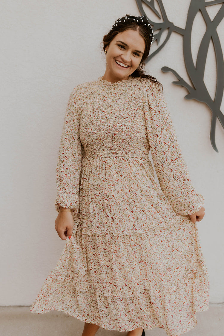 Into Fall Ditsy Floral Dress