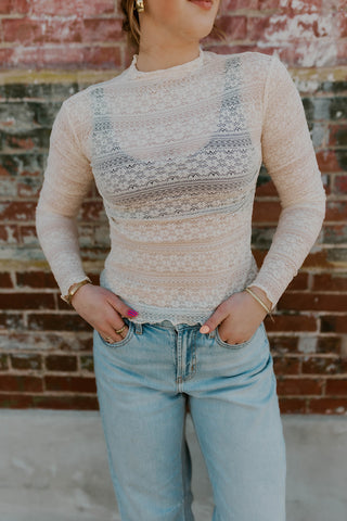 The Staple Mesh Top- Cream