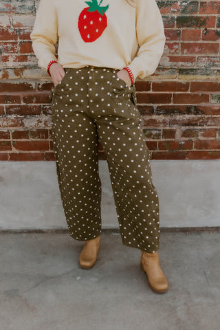 Polly Polka Dot Printed Denim Pants