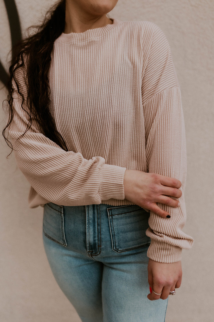 Back To Basic Ribbed Pullover- Oatmeal