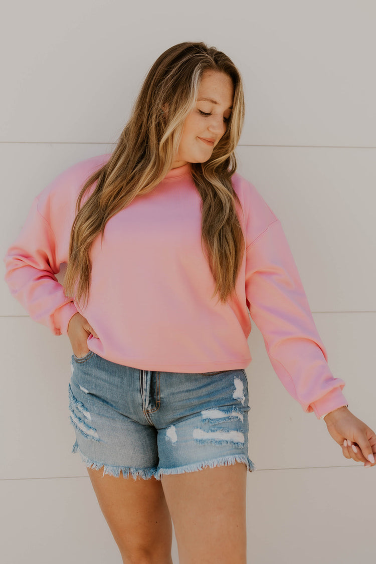Scuba Relaxed Sweatshirt- Pink