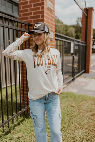 Neutral Checkered Mesh Top