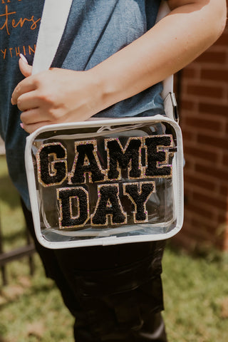 Game Day Clear Crossbody Bag- Black