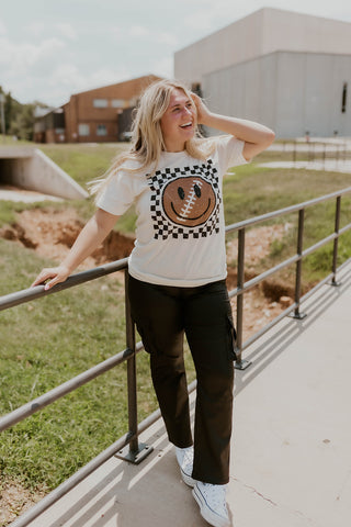 Checkered Smiley Graphic Tee