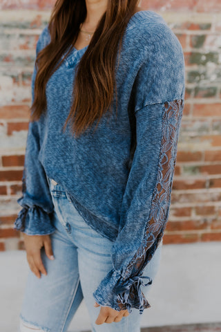 Added Lace Knit Top