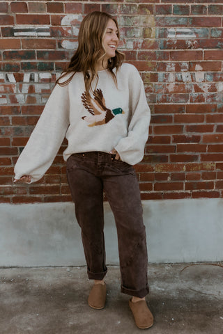 Happy Trails Brown Barrel Jeans